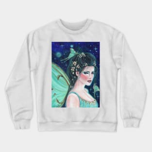 Luna fairy with Luna moths by Renee Lavoie Crewneck Sweatshirt